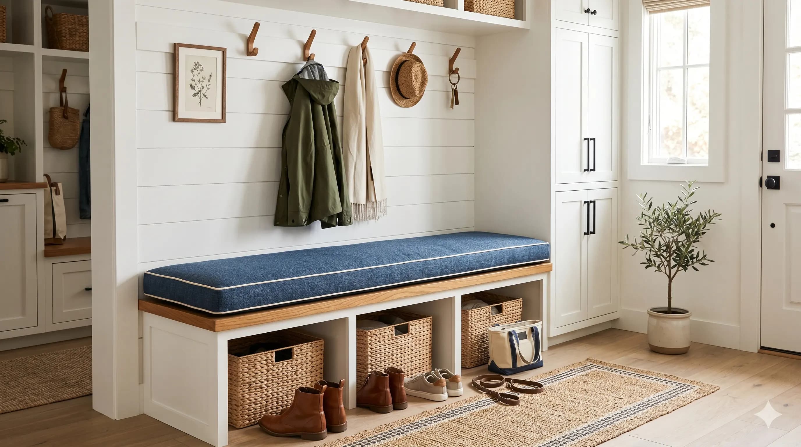 Custom Mudroom Bench Cushions: The Secret to an Organized Home