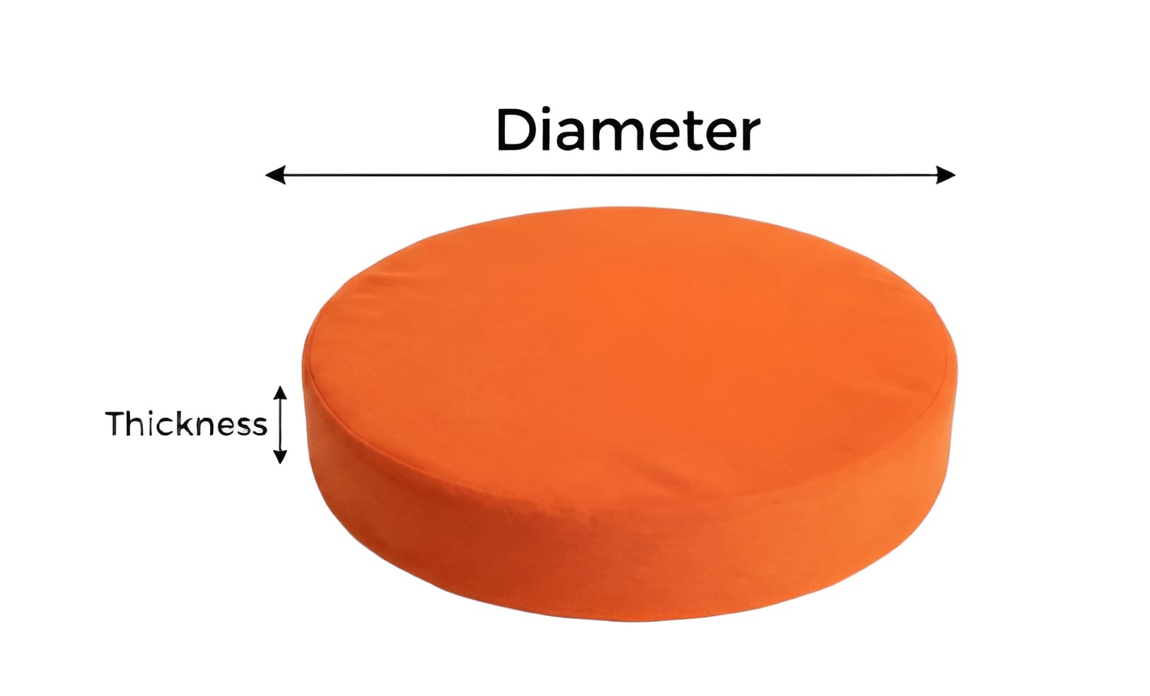 Round cushion diameter measurement guide